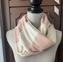 Pink + White Striped Infinity Scarf