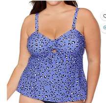 Raisins Curve Caliente Zanzibar Tankini Swim Top Plus Size 24W NWT