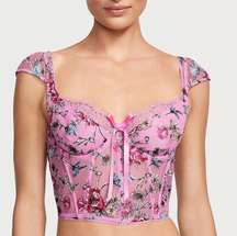 Floral Embroidery Corset Top