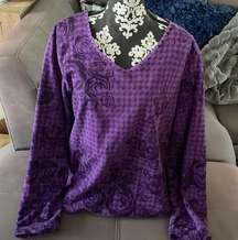 COLDWATER CREEK Soft Warm Purple V-Neck Sweater Size 1X (16W - 18W)