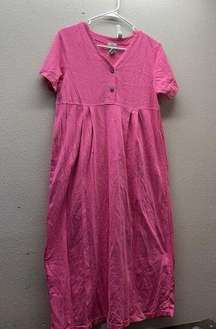 United Cotton Company 100% Cotton Muu Muu Dress Nightgown Vintage Sz M Pink