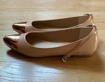 Charlotte Russe Ballet Flats With Rose Gold Toe Accents