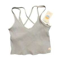 Vuori Women’s Rib Crop Tank Light Cloud Blue Size Large New w/tag  $64