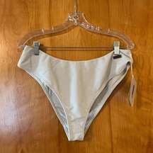 Essence Low Rise Bikini Bottom Swim Oyster White NWT Size XL