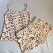 NWOT  strawberry print matching top and bottoms pajama set