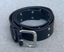 Guess Jeans black faux leather belt with silver studs Size small (42 inches)