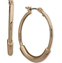 Anne Klein Medium Bar Hoop Earrings in Gold MSRP $26 NWT