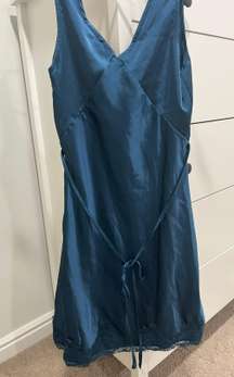 Blue Satin Dress