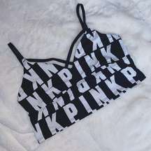 Victoria Secret PINK Black & White Strappy Bralette Size Medium