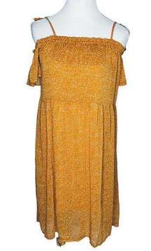 Xhilaration Gold Cold Shoulder Lined Dress New M