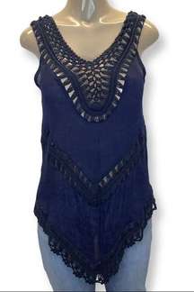 Active USA Crochet Tunic with Fringes Preowned