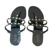 Nicole Miller Black Jelly Studded Sandals