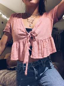 Pink Tie Front Shirt