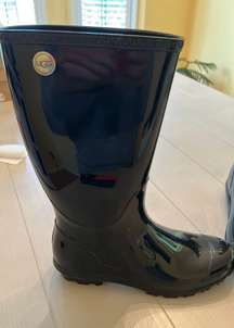 Patent Leather Mid Calf Boots