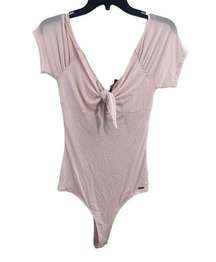 n:Philanthropy Pink Tie Front Bodysuit Small New