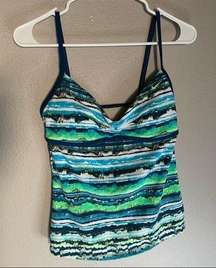 Nike colorful tie dye striped swim tankini women’s size small 6