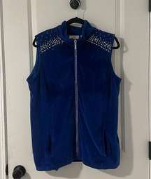 blue full zip stud vest one Crystal missing see photos …