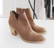 Janie Perforated Suede Bootie