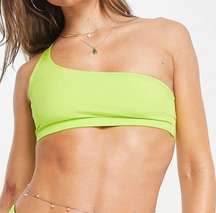 Good American Women’s Scuba hot shoulder bikini top in key lime001 size 6