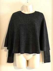 NWT  poncho style charcoal gray sweater. Sz S