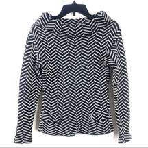 TRACY REESE Black White Heavy Knit Chevron Sweater