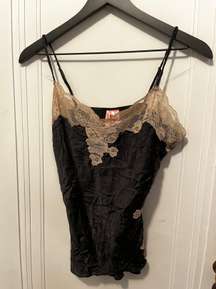 Black and Brown Satin Lingerie Top