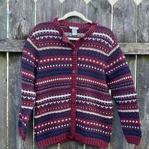 Vintage Northern Reflections Striped Knitted Cardigan Sweater | M