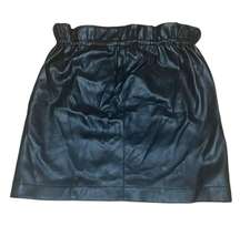 Paper Bag Waist Vegan Leather Skirt