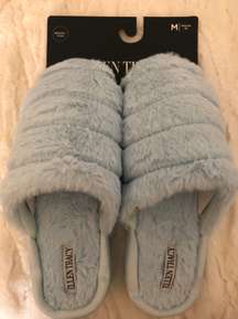 New With Tags  Light Blue Furry Memory Foam Slippers Size M(8) Medium 8