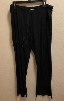 Natori Black Ribbed Drawstring Sleep Pants (FLAW)