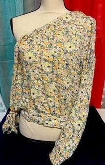 one shoulder blouse- XXL floral pattern