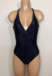 New. Pilyq black halter swimsuit.