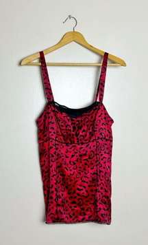 SALE! Red Leopard WHBM Silk Cami Chemise Size S EUC