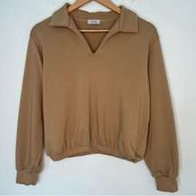 AYR The Courtside polo sweatshirt in Biscuit medium