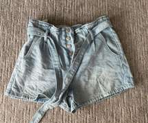 Tie Jean Shorts