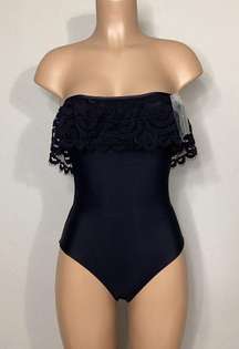 New. Pilyq black lace one piece