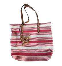 Bueno handbag red striped shoulder bag