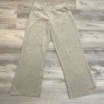 Sport Beige Velvet Elastic Waist Pull On Wide Leg Pants Size Petite