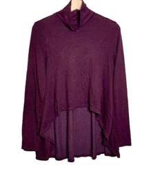 DYI Revolve Turtleneck Sweater Knit Top Womens Size  M/L‎ Hi Low Hem Berry