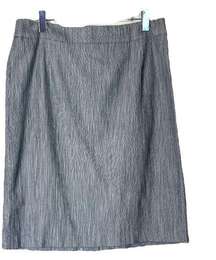 Coldwater Creek Skirt Pencil Straight Stretch Woven Gray White Women’s Size 16