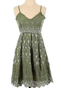 Jessica Simpson Green Embroidered Dress
