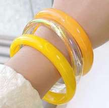 3pcs Resin Acrylic Round Bangle Set