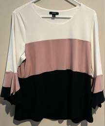 Alfani color block blouse PXL