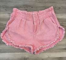 Pink Acid Washed Shorts NWOT Size Small waist is 16,length is 12