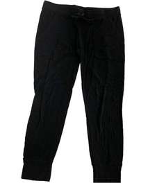 Joie Pants Womens Large Tendra Caviar Black Drawstring Jogger Lounge Comfy Knit