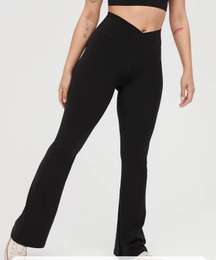 Black Crossover Flare Leggings