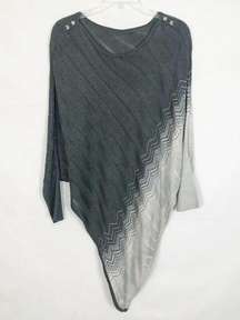Women's Dip Dye Asymmetrical Poncho/Sweater Size M