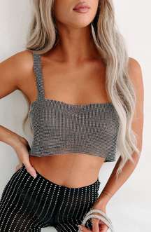 Rhinestone Chain Crop Top