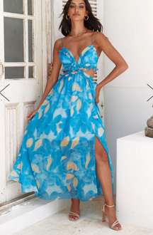 Luxe Resort Style Maxi Dress Blue