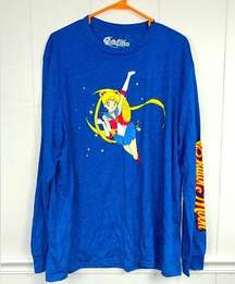 NWT Sailor Moon Blue Graphic Long Sleeved Teeshirt Size XXL